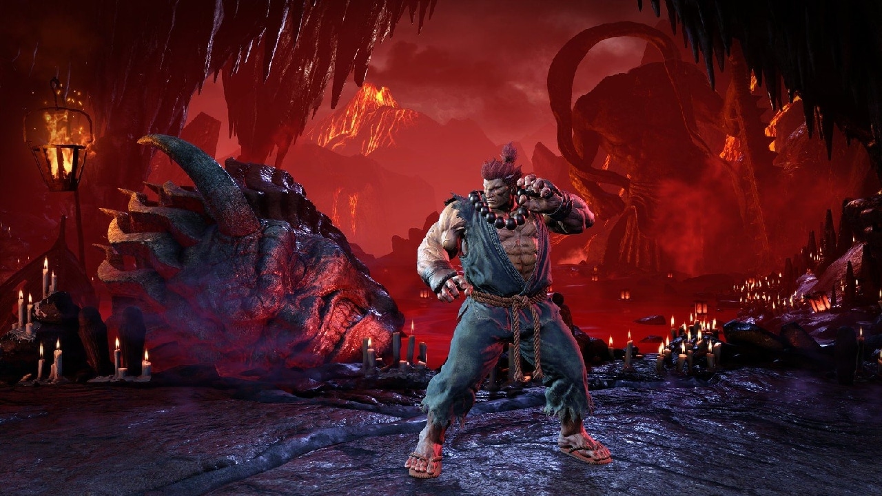 Imagem de Akuma no novo stage de Street Fighter 6