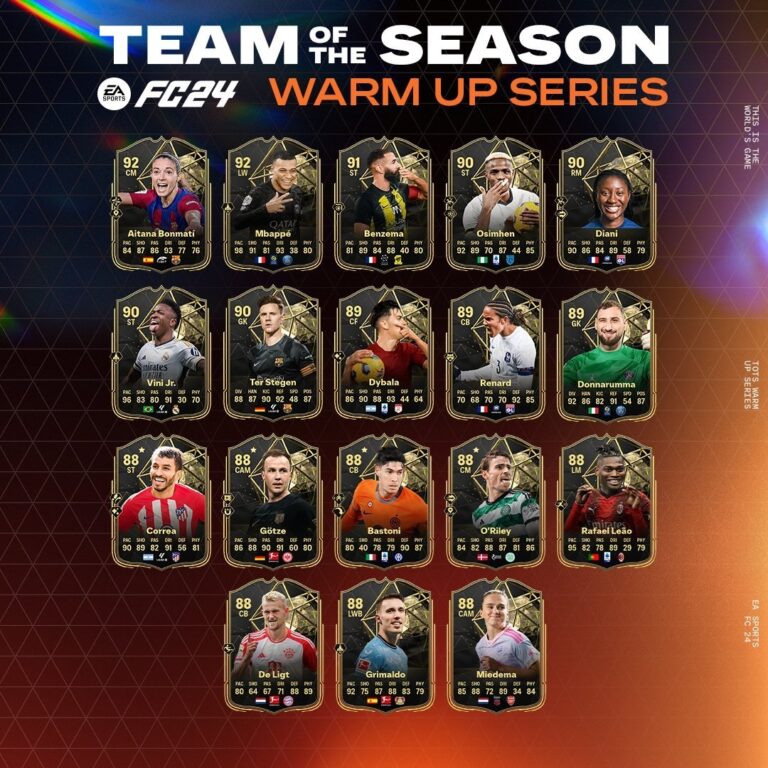 Jogadores da promo&ccedil;&atilde;o Warm Ups 1 TOTS de EA SPORTS FC 24
