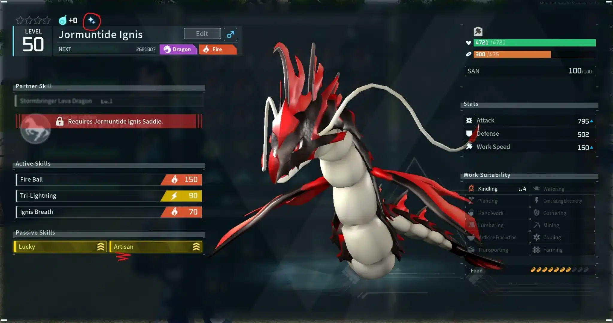 Jormuntide Ignis &eacute; um dos Melhores Pals de Palworld do elemento fogo. (Divulga&ccedil;&atilde;o / Internet)