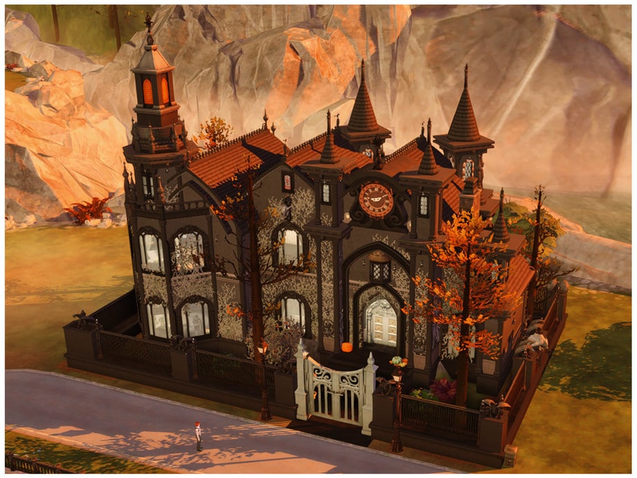 Imagem da cada "Mans&atilde;o de outono", uma das 10 melhores ideias de casas para The Sims 4. (Divulga&ccedil;&atilde;o / Internet)