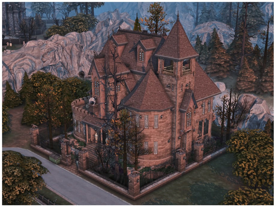 Imagem da cada "Casa medieval", uma das 10 melhores ideias de casas para The Sims 4. (Divulga&ccedil;&atilde;o / Internet)