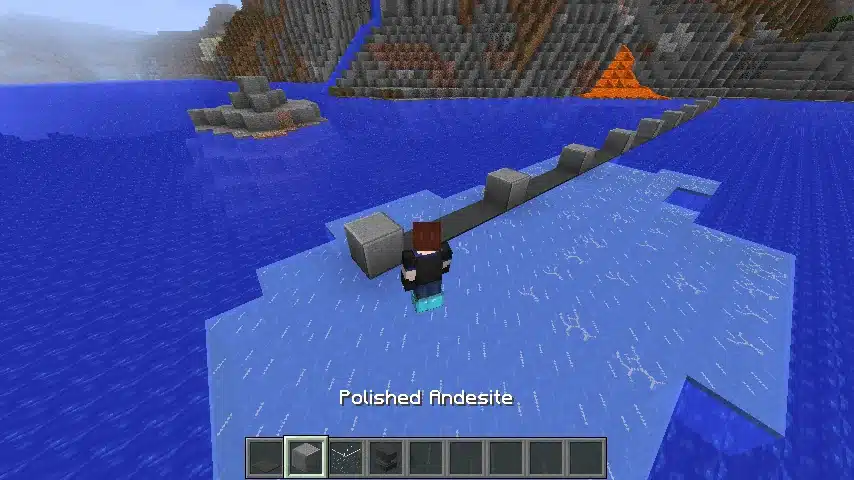 &Eacute; poss&iacute;vel andar tranquilamente sobre as &aacute;guas com o encantamento "Passos G&eacute;lidos" em Minecraft.