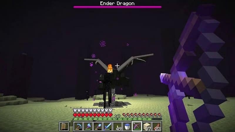 &Eacute; poss&iacute;vel derrotar facilmente o Drag&atilde;o do Fim (Ender Dragon) com um arco no Minecraft.
