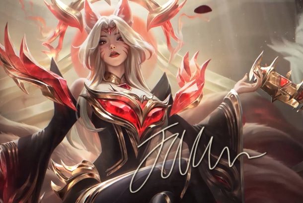 Imagem de Ahri Imortalizada Autografada