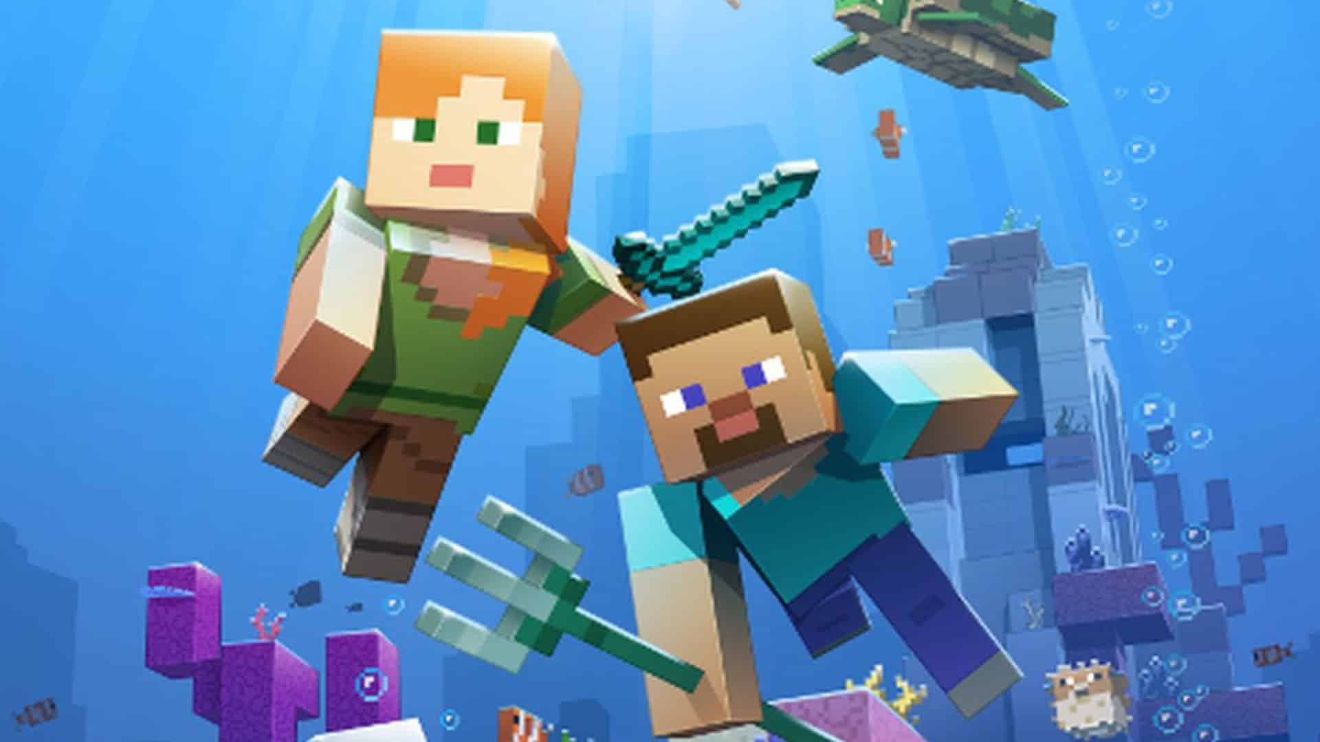 O tridente &eacute; uma das adi&ccedil;&otilde;es da expans&atilde;o aqu&aacute;tica de Minecraft. 