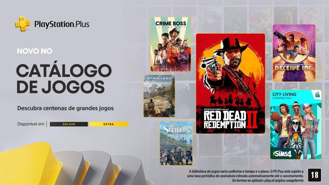 Imagem promocional do Cat&aacute;logo de Jogos de Maio de 2024 na PlayStation Plus Extra e Deluxe