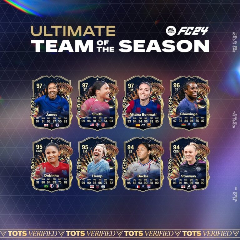 EA FC 24: Confira as cartas TOTS Ultimate Elenco TOTS Ultimate Feminino de EA FC 24