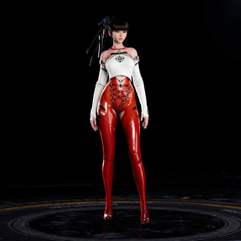 EVE usando o Traje de Neurolink em Stellar Blade