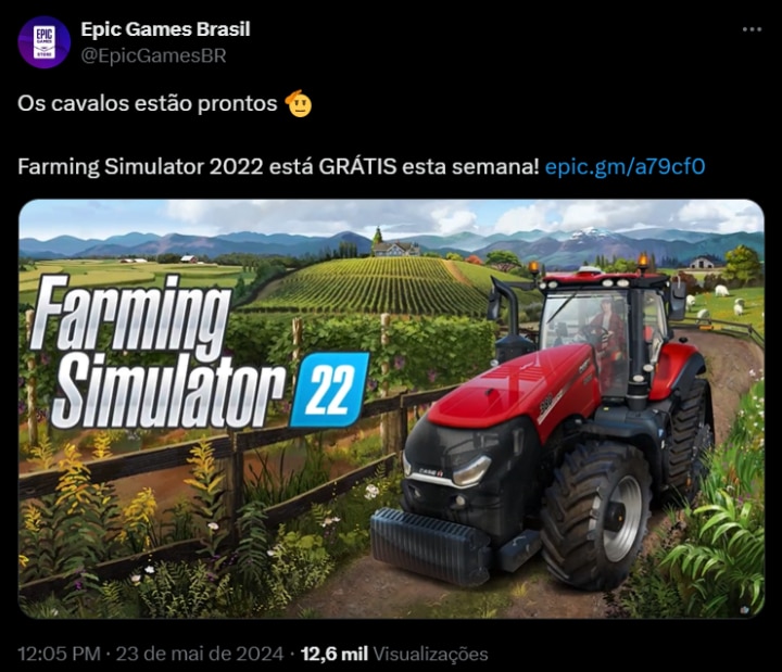 Screenshot da publica&ccedil;&atilde;o da Epic Games Store