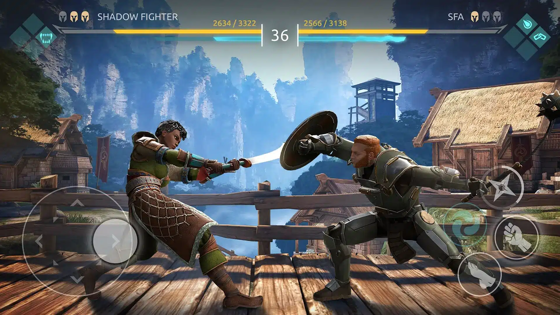 Imagem oficial de Shadow Fight 4: Arena na Play Store.