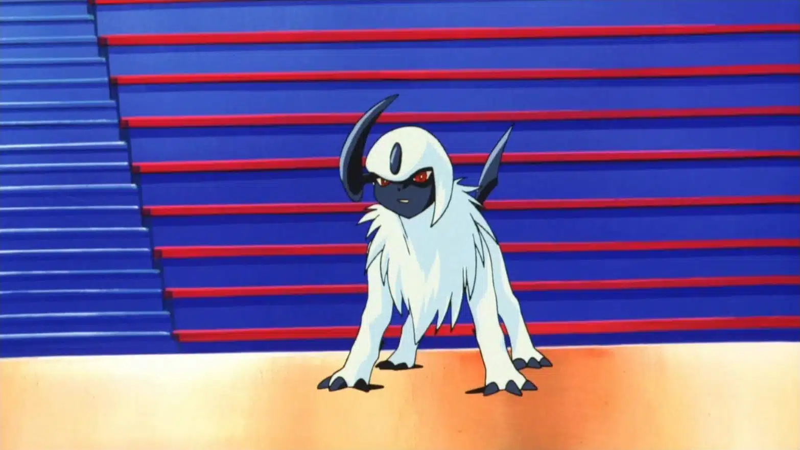 Imagem de Absol, o Pok&eacute;mon capaz de sentir desastres naturais chegando.