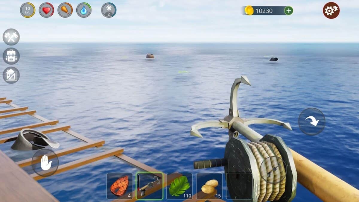 Viva em uma jangada, coletando itens pelo mar e aprimorando seu lar quando necess&aacute;rio em Oceanborn.