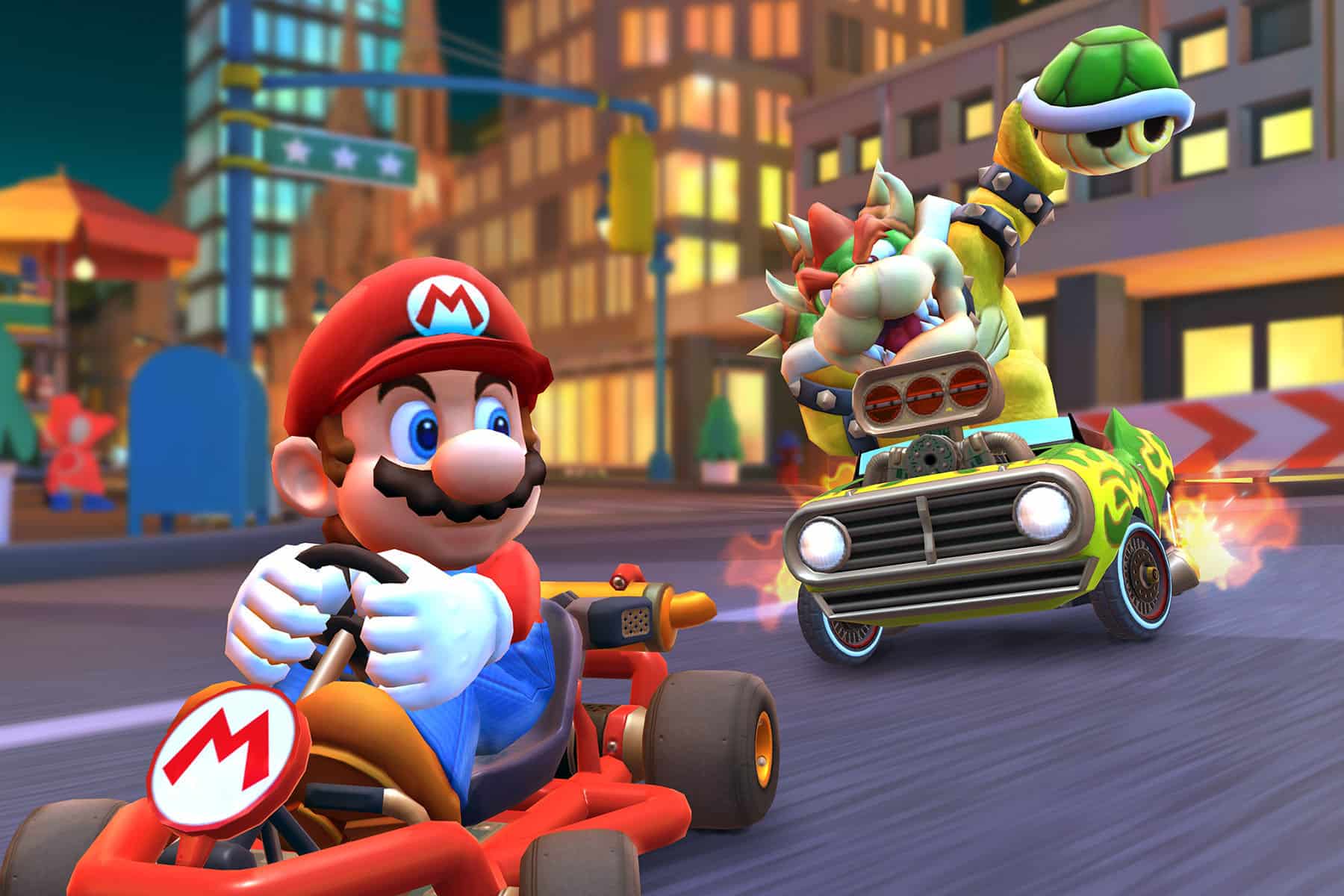 Jogue com seus personagens preferidos da franquia Mario Bros em Mario Kart Tour!