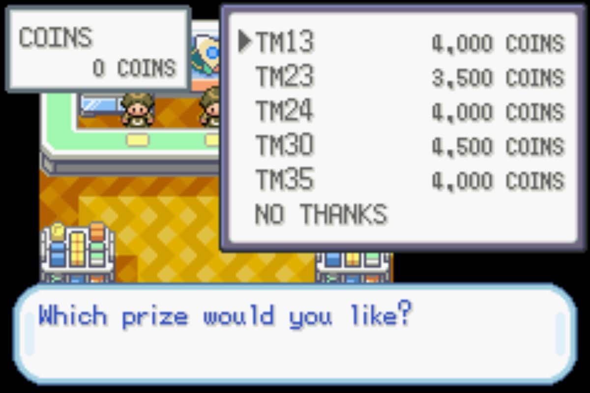 Qualquer HM e TM pode ser adquirido com os cheats de Pok&eacute;mon Big Blue.