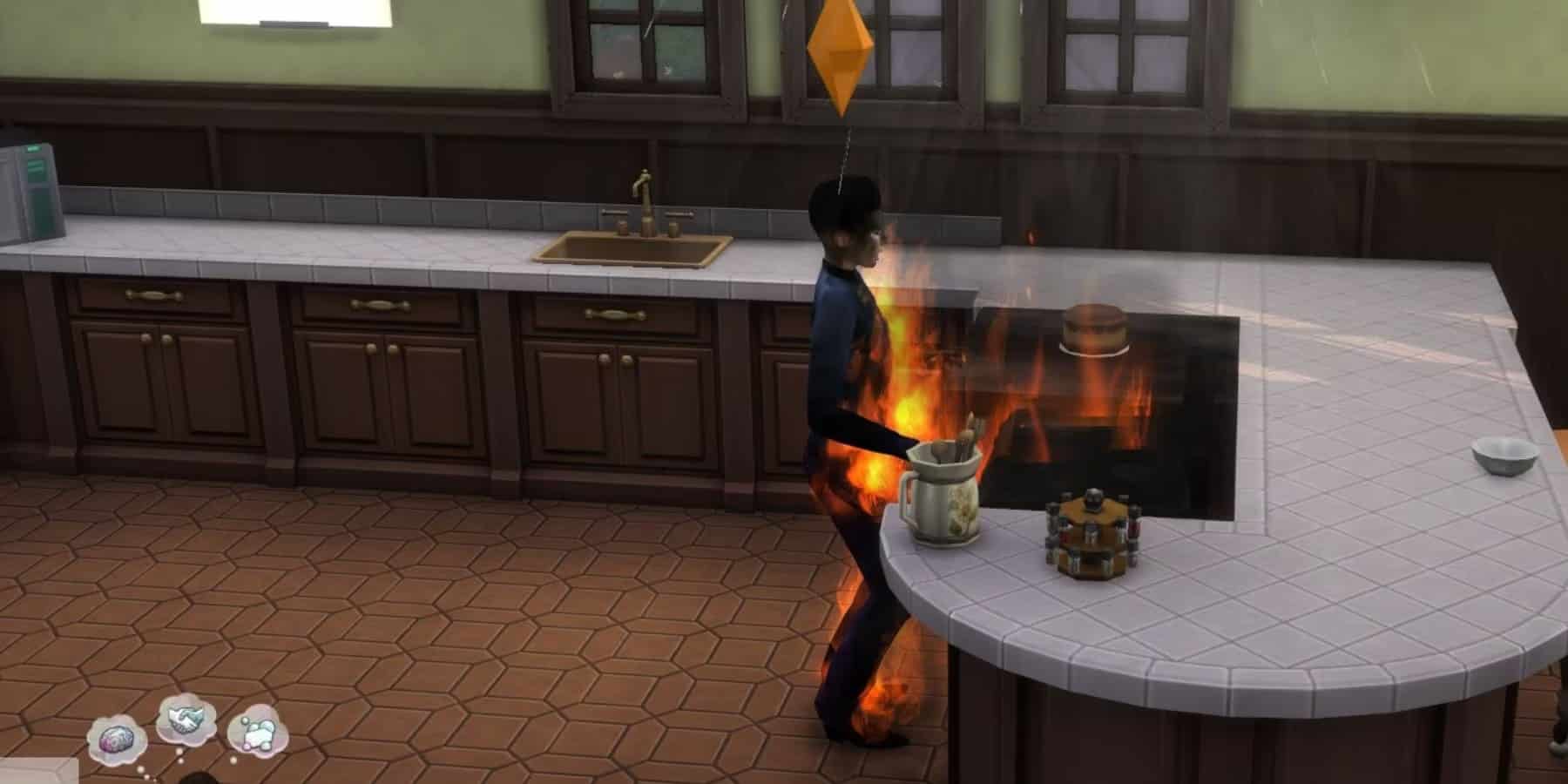 Uma das maneiras de voc&ecirc; matar um Sim no The Sims 4 &eacute; deixando-o pegar fogo durante um inc&ecirc;ndio.
